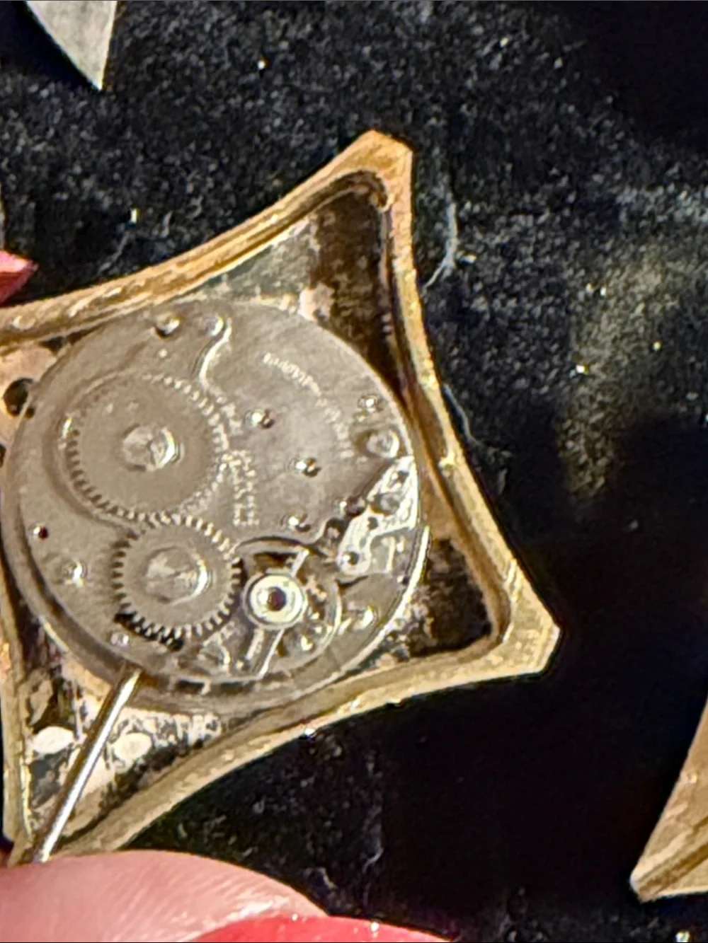 Vintage Webster Bernard Schaffel  Gold-Tone Diamond-Shaped watch parts